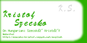 kristof szecsko business card